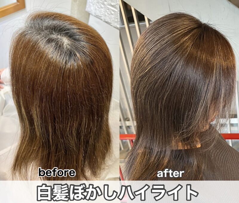 白髪ぼかしハイライト